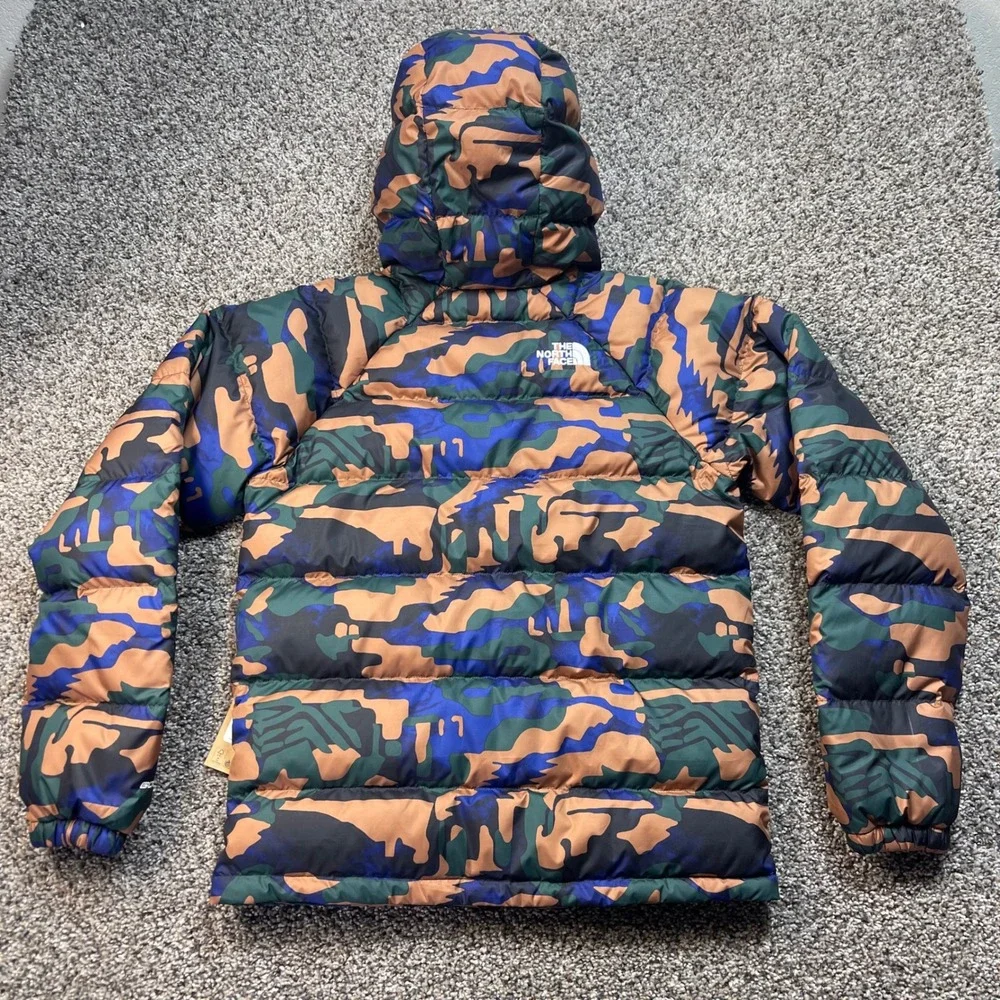 The North Face Men's S 600 Down‎ Puffer Jacket Camo Blue Brown Hooded NF0A5GGE